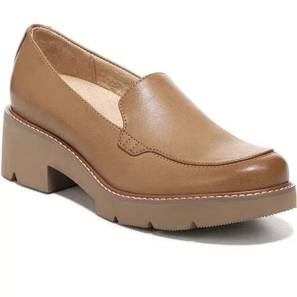 Naturalizer Brown Chunky Heel Loafers - Picture 1 of 5